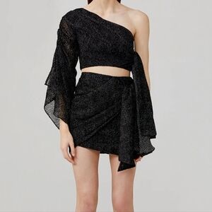 Significant Other Darcie Black Women's Top and Skirt Set